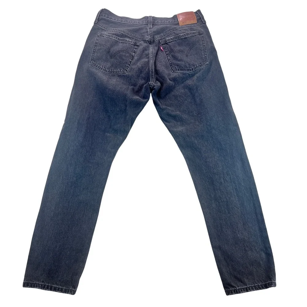 Levi's 501 Premium Distressed Black Denim Jeans‎ Button Fly Men Size 30X28